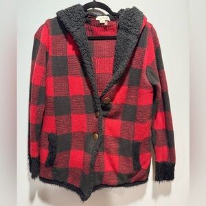 Simply Noelle Red and Black buffalo plaid Hoodie